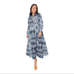 Tuckernuck Ro's Garden Tyla Rio Ikat Maxi Dress Large NWT